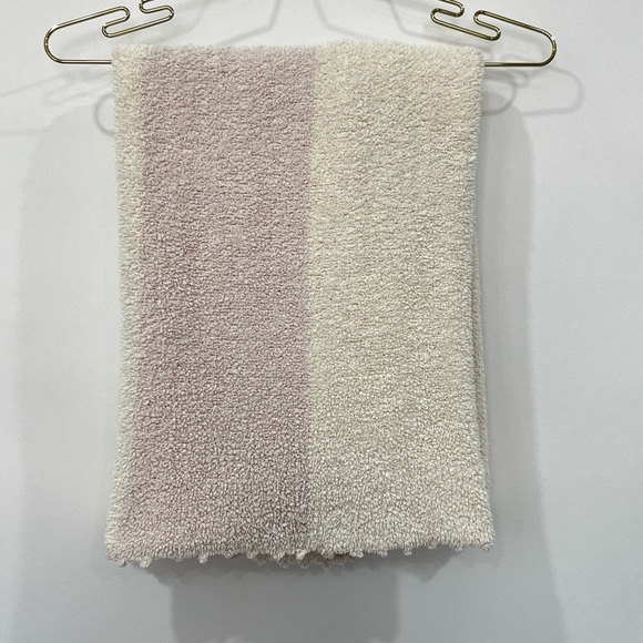 Barefoot Dreams Cozy Chic Stripe Receiving Blanket Cream Blush Pink Style# 517 - Picture 3 of 9